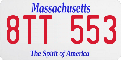 MA license plate 8TT553