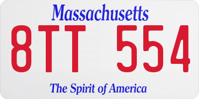 MA license plate 8TT554