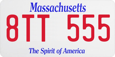 MA license plate 8TT555