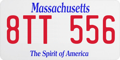 MA license plate 8TT556