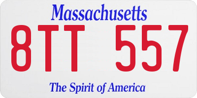 MA license plate 8TT557