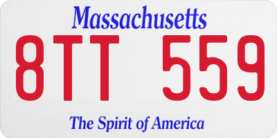 MA license plate 8TT559
