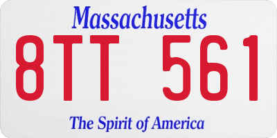 MA license plate 8TT561