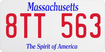 MA license plate 8TT563