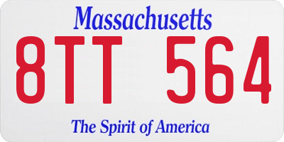 MA license plate 8TT564