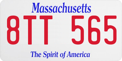 MA license plate 8TT565
