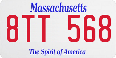MA license plate 8TT568