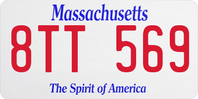 MA license plate 8TT569