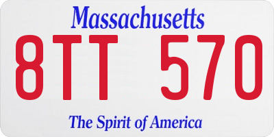 MA license plate 8TT570