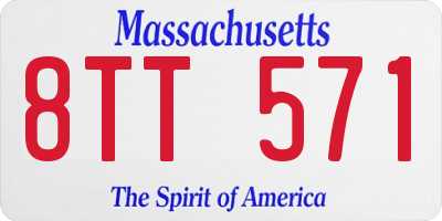 MA license plate 8TT571