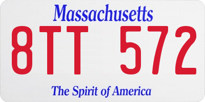 MA license plate 8TT572