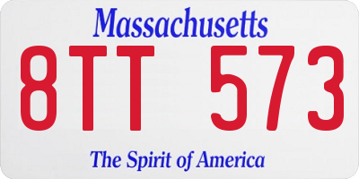 MA license plate 8TT573