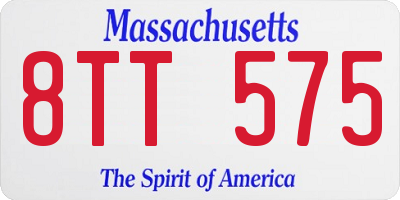 MA license plate 8TT575