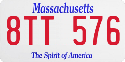 MA license plate 8TT576