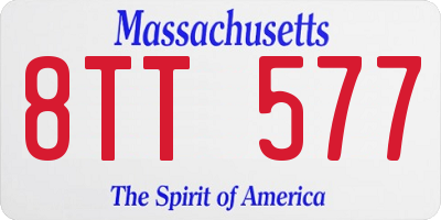 MA license plate 8TT577