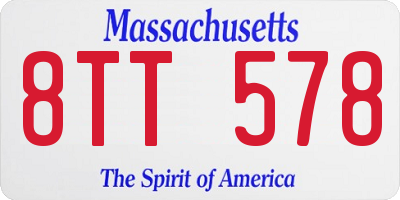 MA license plate 8TT578