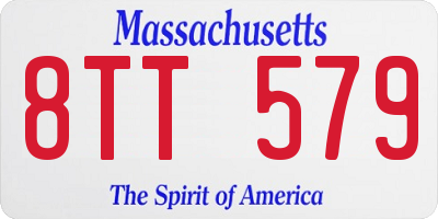MA license plate 8TT579