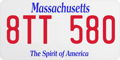 MA license plate 8TT580