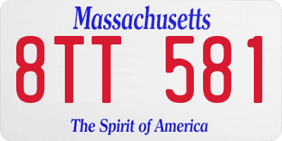 MA license plate 8TT581
