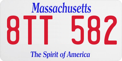 MA license plate 8TT582