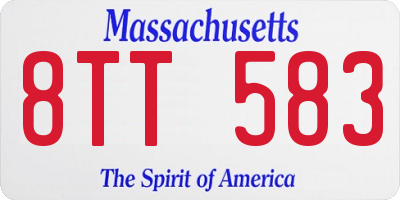 MA license plate 8TT583