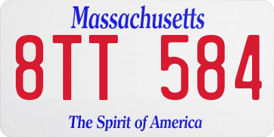 MA license plate 8TT584
