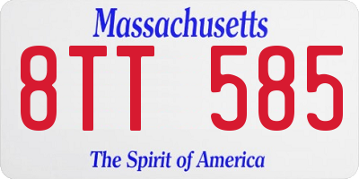MA license plate 8TT585