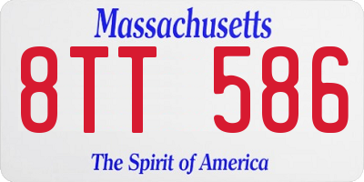 MA license plate 8TT586
