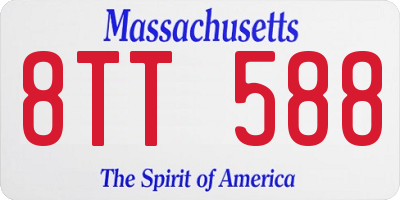 MA license plate 8TT588