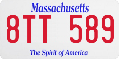 MA license plate 8TT589