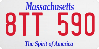 MA license plate 8TT590