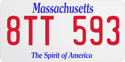 MA license plate 8TT593
