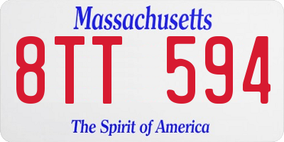 MA license plate 8TT594