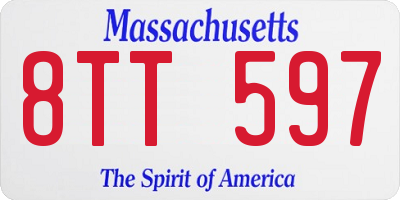 MA license plate 8TT597