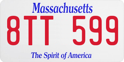 MA license plate 8TT599