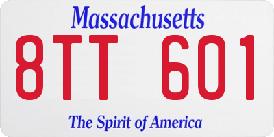 MA license plate 8TT601
