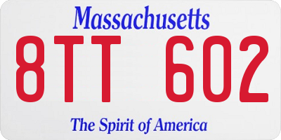 MA license plate 8TT602