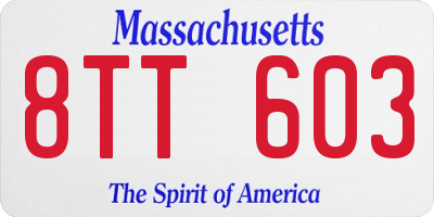 MA license plate 8TT603