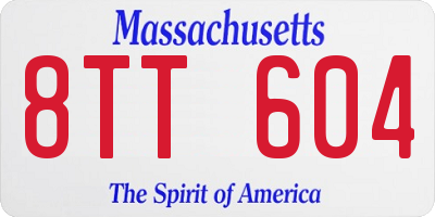 MA license plate 8TT604