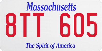 MA license plate 8TT605