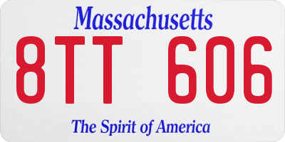 MA license plate 8TT606