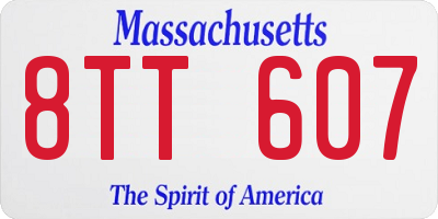 MA license plate 8TT607