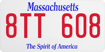 MA license plate 8TT608