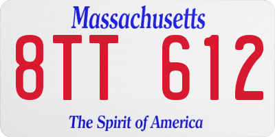 MA license plate 8TT612
