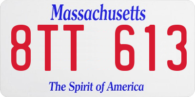 MA license plate 8TT613