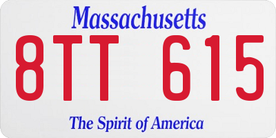 MA license plate 8TT615