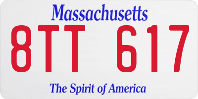 MA license plate 8TT617
