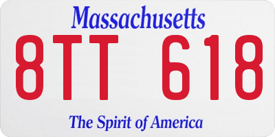 MA license plate 8TT618