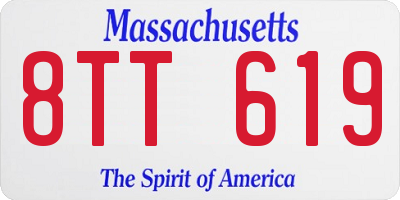 MA license plate 8TT619