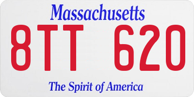 MA license plate 8TT620